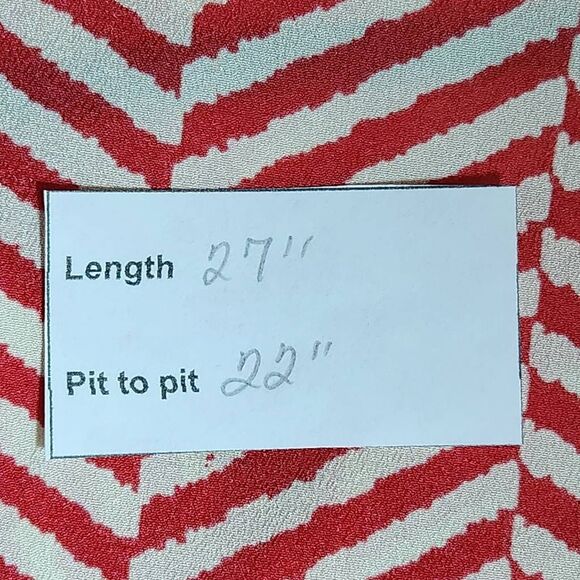 Gibson Latimer Pink Chevron Blouse Size Large Rose and Cream Chevron Print Top - Picture 11 of 11